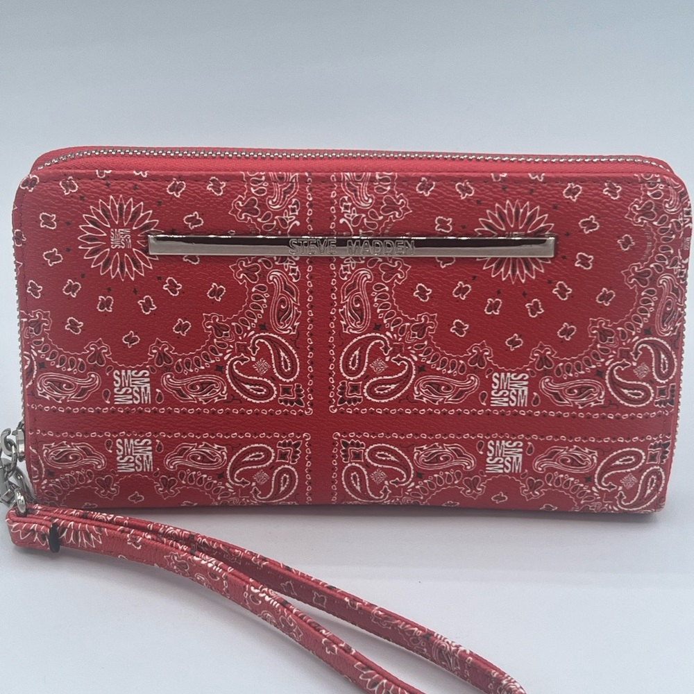 Steve Madden Red Bandana wristlet wallet